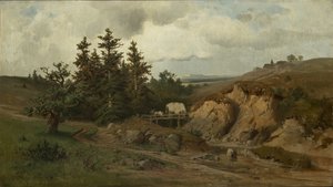 Paesaggio con un ponte di legno da Adolf Kosárek