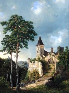 Castello tra le montagne da Adolf Rudolf Holtzhaub