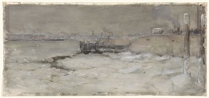 Il trasporto del ghiaccio sul Mosa a Rotterdam da Adolf le Comte