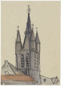 Torre della Chiesa Vecchia a Delft da Adolf le Comte