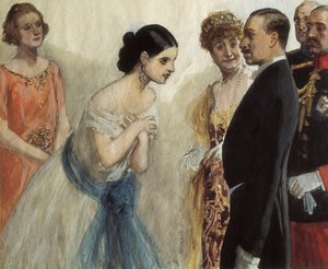 Presentazione di una dama ad Alfonso XIII di Spagna (1886-1941). Collezione privata. da Adolfo Lozano Sidro
