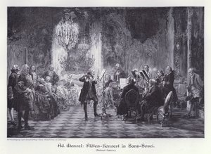 Concerto di flauto nel Palazzo di Sanssouci, Potsdam, Prussia