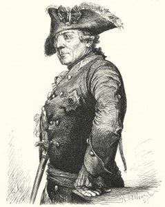 Federico il Grande, Re di Prussia (incisione) da Adolph Friedrich Erdmann von (after) Menzel
