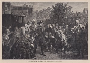Federico il Grande, re di Prussia, in viaggio da Adolph Friedrich Erdmann von (after) Menzel