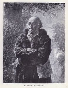 William Shakespeare, drammaturgo inglese da Adolph Friedrich Erdmann von (after) Menzel