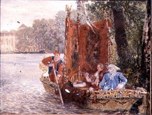 Gita sul fiume a Rheinsburg, 1860 da Adolph Menzel