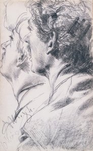 La testa di un giovane di profilo a sinistra, 1884 da Adolph Menzel