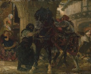 Il Cavaliere nella Fucina da Adolph Menzel