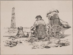 Il venditore ambulante e il suo cane da Johan Adolph Kittendorff