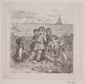 Bambini che addestrano un cane da Johan Adolph Kittendorff