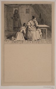 Una famiglia povera. Nr. 25 in Chr. Winther e M. Rørbye, "25 Immagini per bambini piccoli" da Johan Adolph Kittendorff
