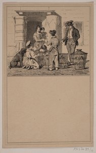 Uccelli in cattività. N. 9 in Chr. Winther e M. Rørbye, "25 Immagini per bambini piccoli"