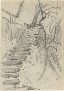 Scalinata di Pietra in un Giardino da Adolph Menzel