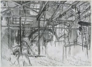 Capo della laminatoio di Königshütte. Studio su “Il laminatoio del ferro. I ciclopi moderni” da Adolph Menzel