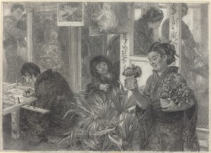 Artista giapponese al lavoro da Adolph Menzel