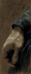 La mia mano destra disegnata con la mia mano sinistra da Adolph Menzel
