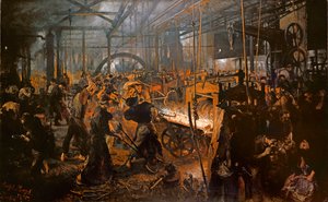 La fabbrica di laminazione del ferro da Adolph Menzel