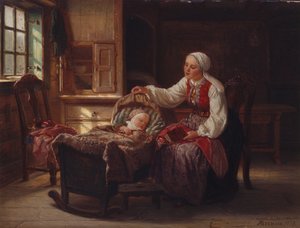 Madre con bambino da Adolph Tidemand