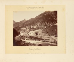 Ferrovia del Gottardo: galleria Häggrigerbach con la linea superiore da Adolphe Braun and Cie