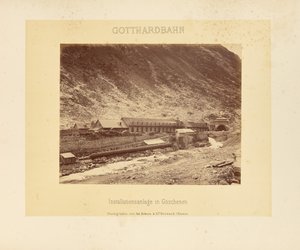 Ferrovia del Gottardo: sistema di installazione a Göschenen da Adolphe Braun and Cie