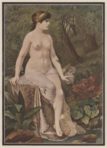 Donna seduta in campagna da Adolphe Frederic Lejeune