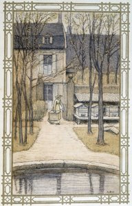 Vita delle api: apicoltore e le sue arnie - disegno di A. Giraudon da Adolphe Giraudon