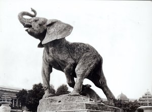 Giovane elefante catturato in una trappola (1878) di Emmanuel Fremiet (1824-1910) davanti al Palazzo del Trocadero, costruito per l