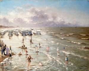 La spiaggia di Ostenda da Adolphe Jacobs