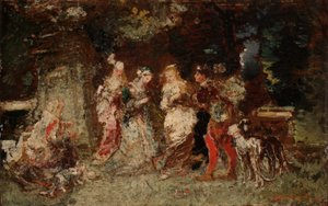 Scena di giardino da Adolphe Joseph Thomas Monticelli