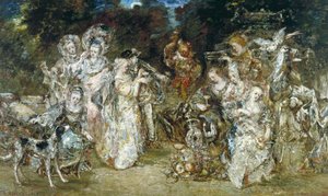 Riunione in un parco al tempo dei Valois da Adolphe Joseph Thomas Monticelli