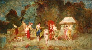 Scena in un parco II, c.1870 da Adolphe Joseph Thomas Monticelli