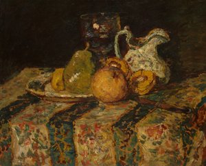 Natura morta con frutta e brocca di vino da Adolphe Joseph Thomas Monticelli