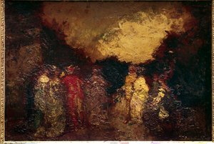 Passeggiata in un parco al crepuscolo da Adolphe Joseph Thomas Monticelli