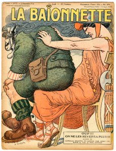 Copertina di La Baionnette, satirico a colori da Adolphe Leon Willette