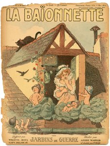 Copertina di La Baionnette, satirico a colori da Adolphe Leon Willette