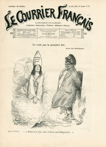 Copertina di Le Courrier francais, numero 33, Satirico in B & N da Adolphe Leon Willette