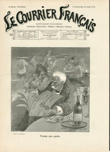 Copertina di Le Courrier français, numero 43, Satirico in N & B da Adolphe Leon Willette