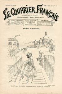 Copertina di Le Courrier français, numero 5, Satirico in N & B da Adolphe Leon Willette