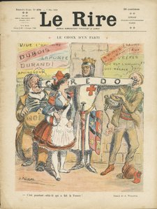 Illustrazione di Adolphe dit Willette (1857-1926) per la Copertina di Le Rire, 07/05/10 - Scelta di Partito - Elezioni - Marianne