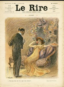 Illustrazione di Adolphe dit Willette per la Copertina di Le Rire, 09/10/09 - Flirt - Amore, Moda, Architettura interna da Adolphe Leon Willette