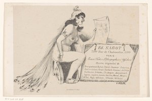 Biglietto da visita del mercante di stampe Edmond Sagot a Parigi da Adolphe Leon Willette