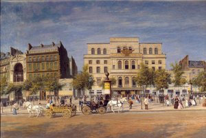 Vista generale dei teatri del boulevard du temple prima della perforazione del Boulevard Prince Eugene (dettaglio) da Adolphe Martial Potemont