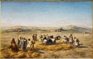 Francese: Scarico di grano in Algeria da Adolphe Pierre Leleux