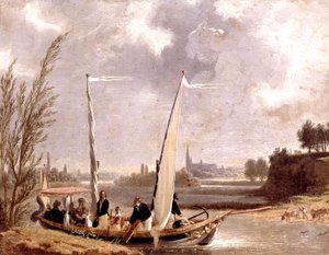 Luigi Filippo e la sua famiglia in barca a Neuilly da Adolphe Roehn