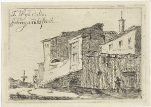 Veduta di una città o villaggio italiano da Adriaan Schregardus