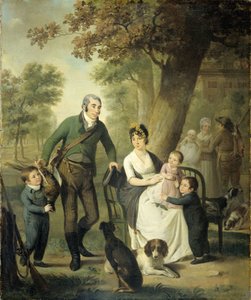 Jonkheer Gysbert Carel Rutger Reinier van Brienen van Ramerus (1771-1821), con sua moglie e quattro dei loro figli da Adriaan de Lelie