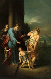 Abramo manda via Agar e Ismaele - Bibbia da Adriaan van der Werff