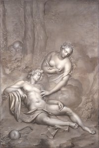Luna (Diana) visita Endimione dormiente, 1696 da Adriaan van der Werff