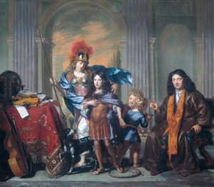 Olandese: Allegorische portretgroep van de familie De Bordes met Minerva Ritratto di gruppo allegorico, probabilmente raffigurante Anthony de Bordes Sr. che lascia il figlio Anthony alle cure di Minerva