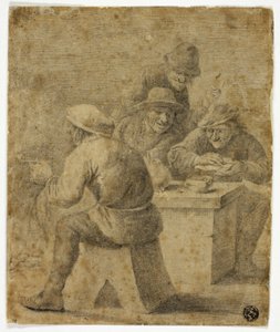 Quattro contadini a tavola da Adriaen Brouwer